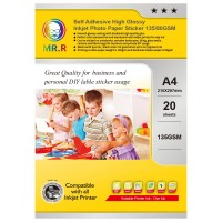 PAPEL ADHESIVO FOTOGRÁFICO BRILLANTE 20 HOJAS 